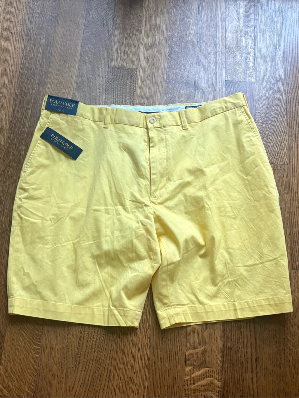 NWT Polo Golf Ralph Lauren Twill Stretch Chino Mens 40 Yellow Golf Shorts 9